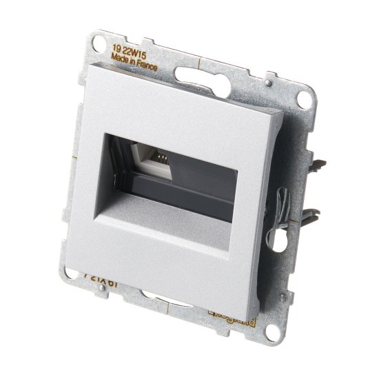 Розетка телефонная Legrand Suno встраиваемая алюминий RJ11 (721361)