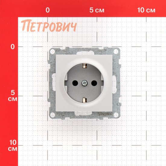 Розетка Legrand Suno встраиваемая алюминий (721325)