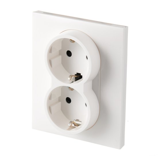 Розетка Legrand Suno встраиваемая белая со шторками (721126)