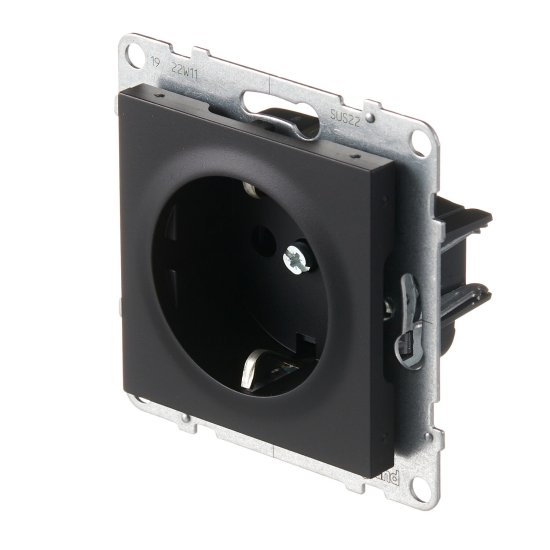 Розетка Legrand Suno встраиваемая антрацит со шторками (721424)