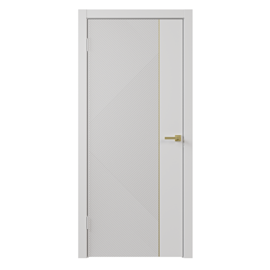 Дверь межкомнатная глухая с замком и петлями в комплекте Соло 4 90x200 см эмаль цвет белый