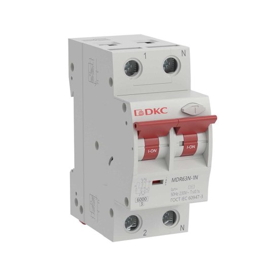 Автомат дифференциальный DKC Yon Max MDR63N 63А 1P+N тип A 100 мА 6 кА (MDR63N-1N3C63-A)