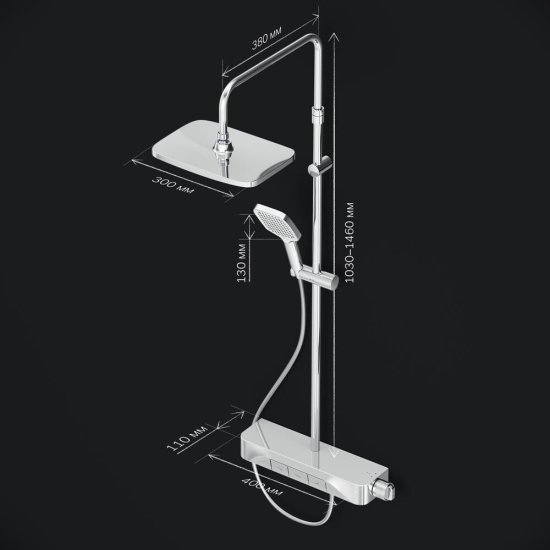 Душевая система AM.PM Func с верхним душем с лейкой со смесителем хром (F078F700)