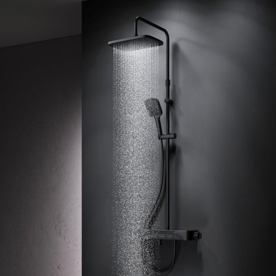Душевая система AM.PM Func с верхним душем с лейкой со смесителем черная (F078F722)