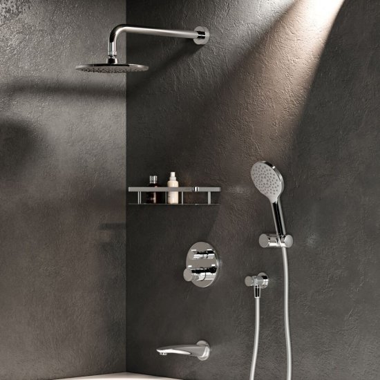 Душевая система AM.PM X-Joy встраиваемая с верхним душем с лейкой со смесителем хром (FT85A3RH10)