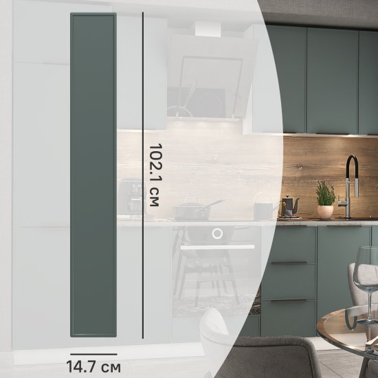 Фасад для кухонного шкафа Инта 14.7x102.1 см Delinia ID МДФ цвет зеленый