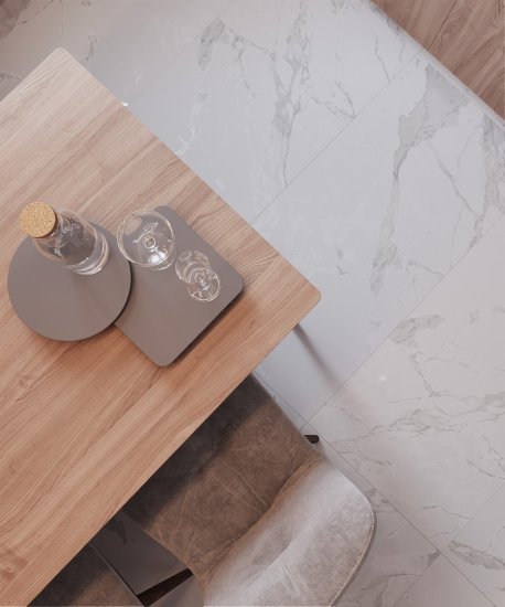Глазурованный керамогранит Arcadia Ceramica Paradise Statuario Carving 60x120 см 1.44 м² матовый цвет белый