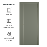 Дверь межкомнатная глухая с замком и петлями в комплекте Сити 1 60x200 см ПВХ цвет форте тренто