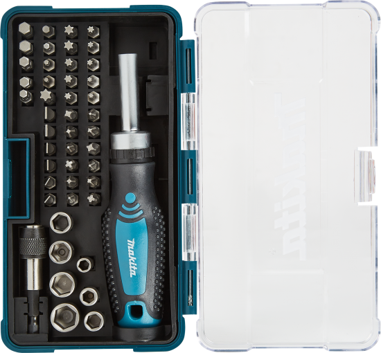 Отвертка с магнитными битами Makita B-36170, 47 предметов