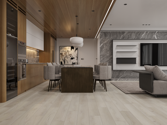 SPC плитка Дуб Блонде 34 класс L-фаска толщина 4 мм 1.525 м²