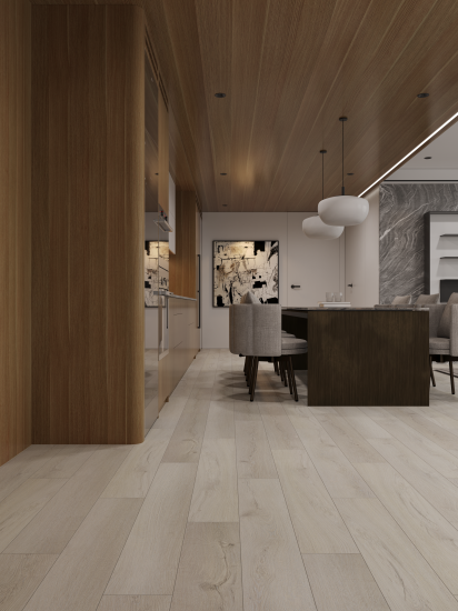 SPC плитка Дуб Блонде 34 класс L-фаска толщина 4 мм 1.525 м²