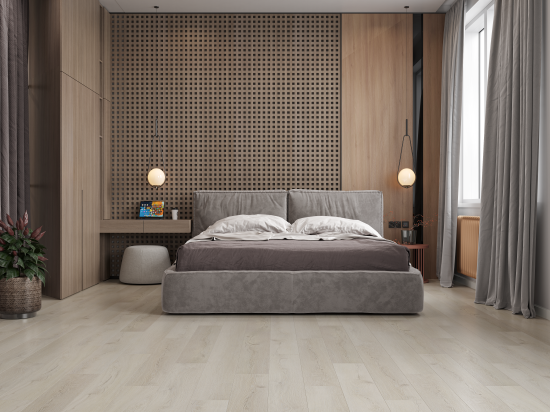 SPC плитка Дуб Блонде 34 класс L-фаска толщина 4 мм 1.525 м²