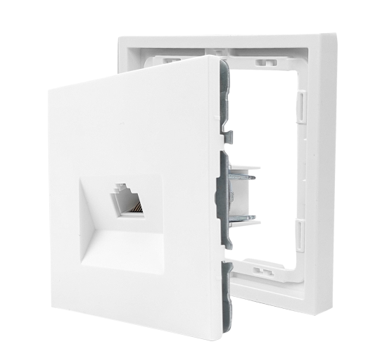 Розетка компьютерная встраиваемая Mirkl Grace RJ45 цвет белый