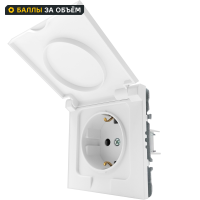 Розетка встраиваемая Mirkl Grace с заземлением с крышкой и шторками цвет белый