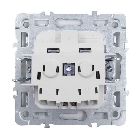 Розетка встраиваемая Mirkl Grace с заземлением с крышкой и шторками цвет белый