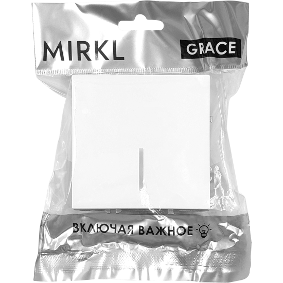 Выключатель встраиваемый Mirkl Grace 1 клавиша с подсветкой цвет белый