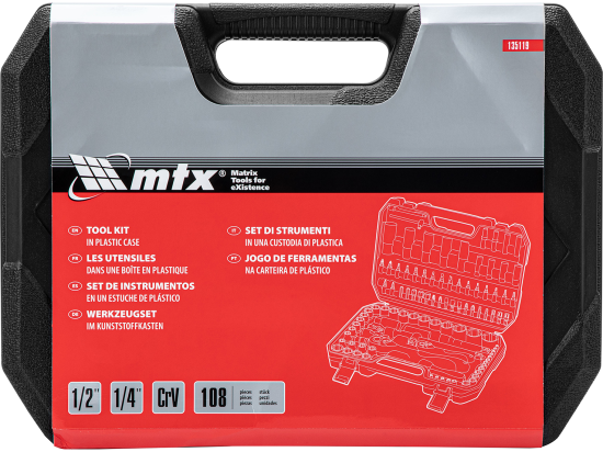 Набор ключ со сменными насадками MTX 135119 1/2, 1/4 дюйма, 108 шт.
