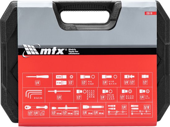 Набор ключ со сменными насадками MTX 135119 1/2, 1/4 дюйма, 108 шт.