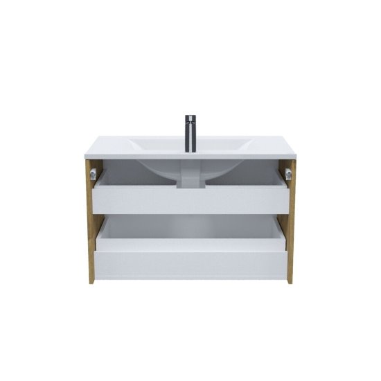 Комплект тумба с раковиной Iddis Bild 80 см подвесная дуб светлый (BIL80V0i95K)