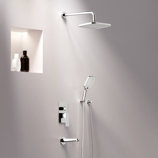 Душевая система Damixa Gala встраиваемая с верхним душем с лейкой со смесителем хром (953510000)