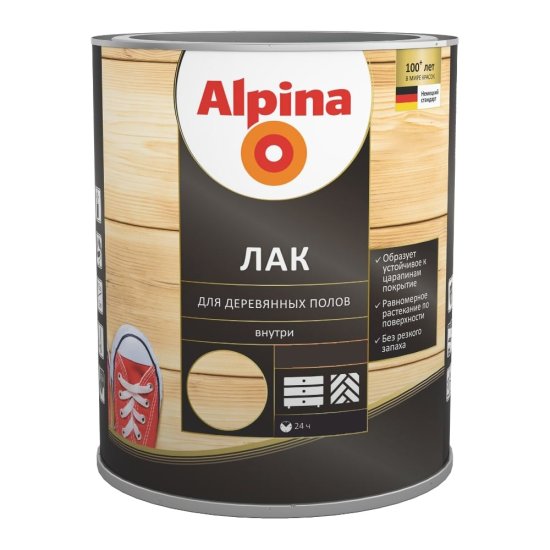 Алкидно-уретановый лак для деревянных полов ALPINA 948103953