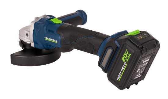 УШМ аккумуляторная бесщеточная Rockfield RF2204BK, 20 В Li-ion 4 Ач, 125 мм