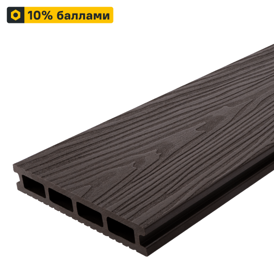 Террасная доска ДПК T-Decks цвет Венге 150x25x4000 мм двусторонняя вельвет/структура древесины 0.6 м²