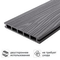 Террасная доска ДПК T-Decks цвет Серый 150x20x4000 мм двусторонняя вельвет/структура древесины 0.6 м²