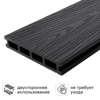 Террасная доска ДПК T-Decks цвет Графит 150x25x4000 мм двусторонняя вельвет/структура древесины 0.6 м²