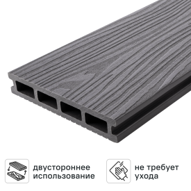 Террасная доска ДПК T-Decks цвет Серый 150x25x4000 мм двусторонняя вельвет/структура древесины 0.6 м²