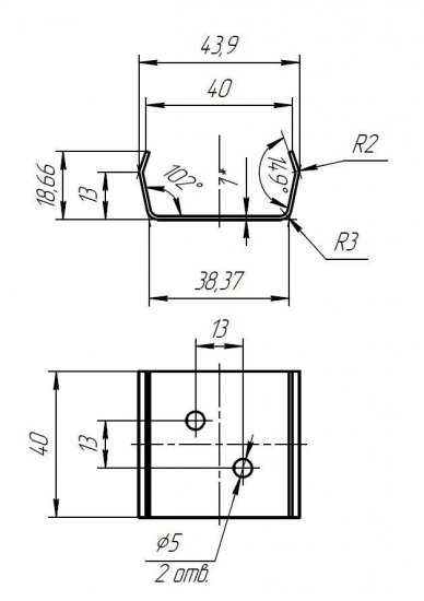 Крепеж для балясины 55x55 мм