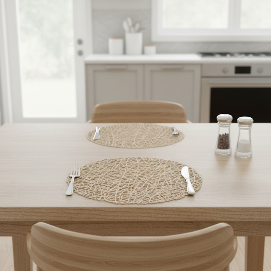 Салфетка для сервировки ø38 см Рыжий кот PVR-02 круглая ПВХ цвет бежевый