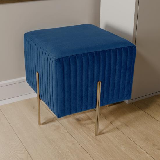 Пуф велюр синий 40 x 42 см