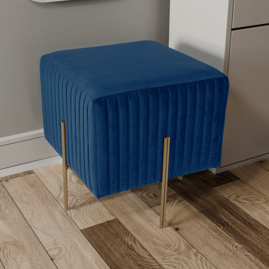 Пуф велюр синий 40 x 42 см