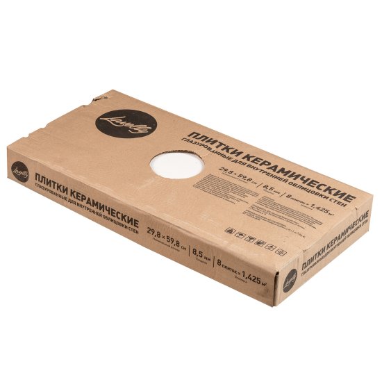 Плитка облицовочная Lavelly Eterno белая 598x298x8,5 мм (8 шт.=1,425 кв.м)