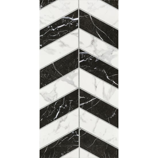 Плитка облицовочная Lavelly Eterno Motivo Accento черно-белая 598x298x8,5 мм (8 шт.=1,425 кв.м)