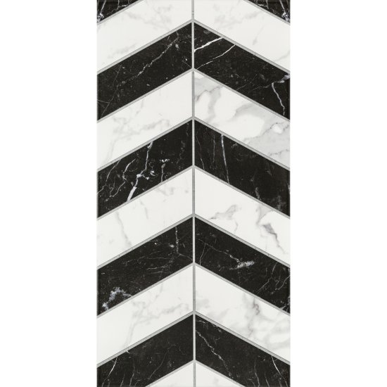 Плитка облицовочная Lavelly Eterno Motivo Accento черно-белая 598x298x8,5 мм (8 шт.=1,425 кв.м)