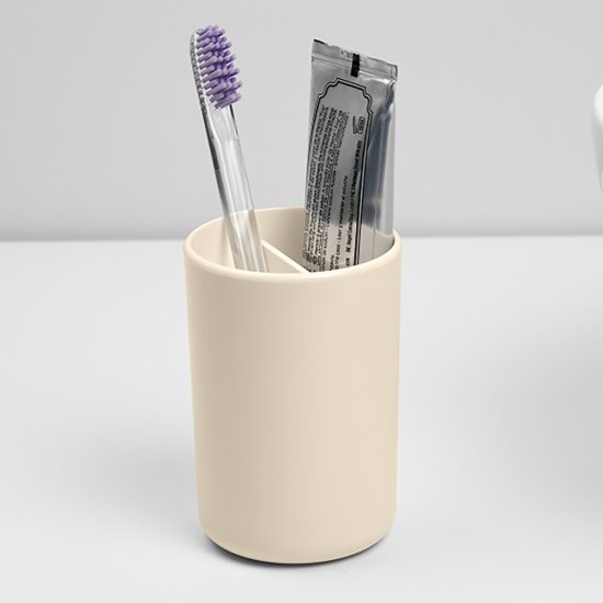 Стакан для ванной Ambient Flux настольный двойной пластик бежевый (AFX038ABSBG)