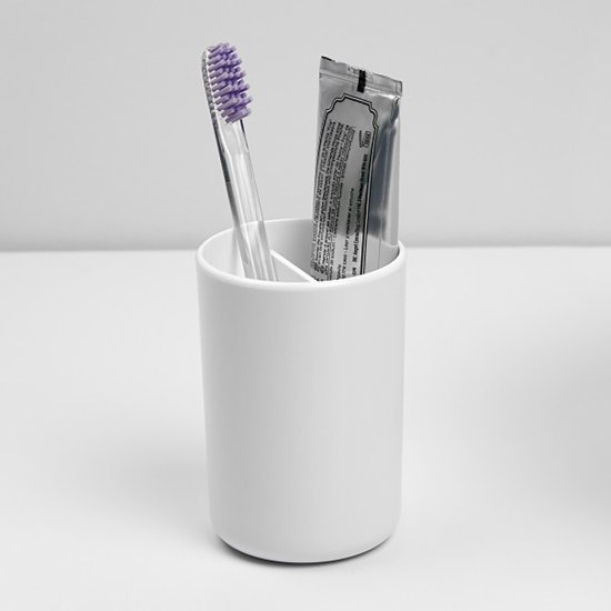 Стакан для ванной Ambient Flux настольный двойной пластик белый (AFX036ABSWT)