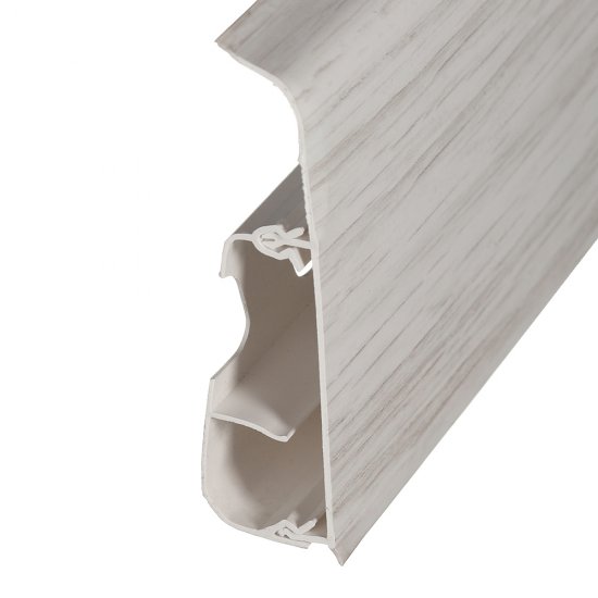 Плинтус ПВХ напольный Salag Lima 72 мм баллард 2500 мм со съемной панелью Г-профиль