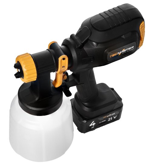 Краскопульт аккумуляторный Tecmaster T1250, 20 В Li-ion 4 Ач, 1 л/мин