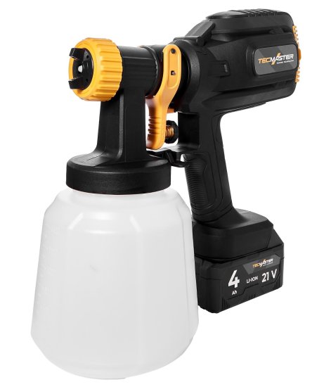 Краскопульт аккумуляторный Tecmaster T1250, 20 В Li-ion 4 Ач, 1 л/мин