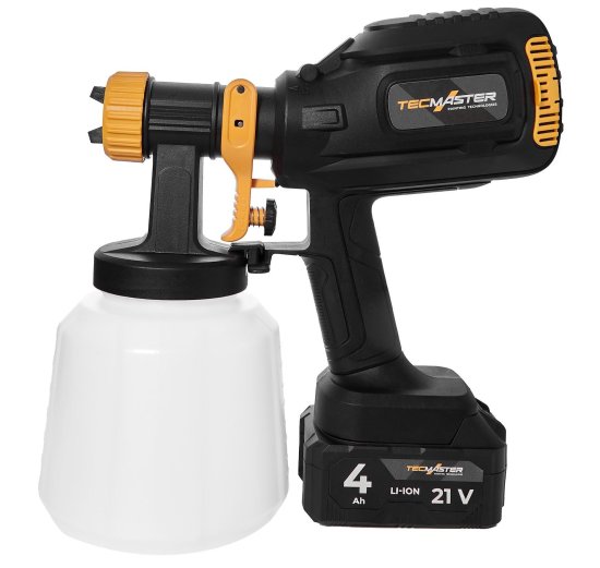 Краскопульт аккумуляторный Tecmaster T1250, 20 В Li-ion 4 Ач, 1 л/мин