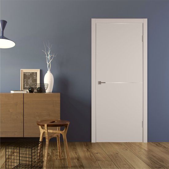 Дверь межкомнатная глухая с замком и петлями в комплекте Сити 2 70x200 см ПВХ цвет фон сфинкс