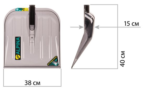 Лопата для уборки снега Val Alpina 78105 92 см поликарбонат с черенком