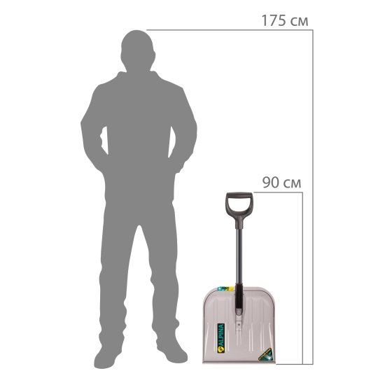 Лопата для уборки снега Val Alpina 78105 92 см поликарбонат с черенком