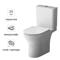 Унитаз-компакт AM.PM Fresh 2.0 Tornado C8B8900LMSC безободковый сиденье с микролифтом двойной смыв