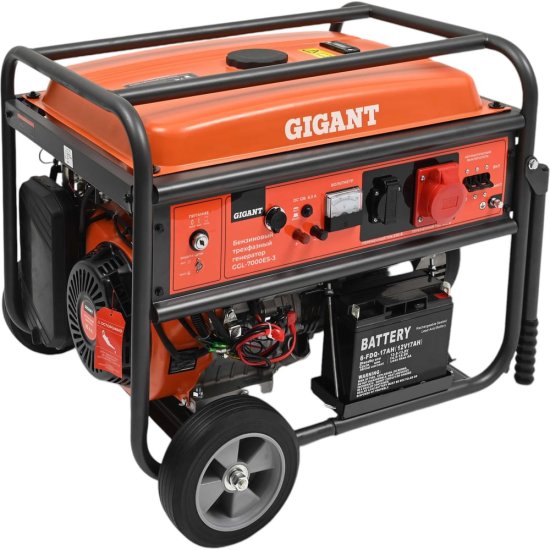 Бензиновый трехфазный генератор Gigant GGL-7000ЕS-3