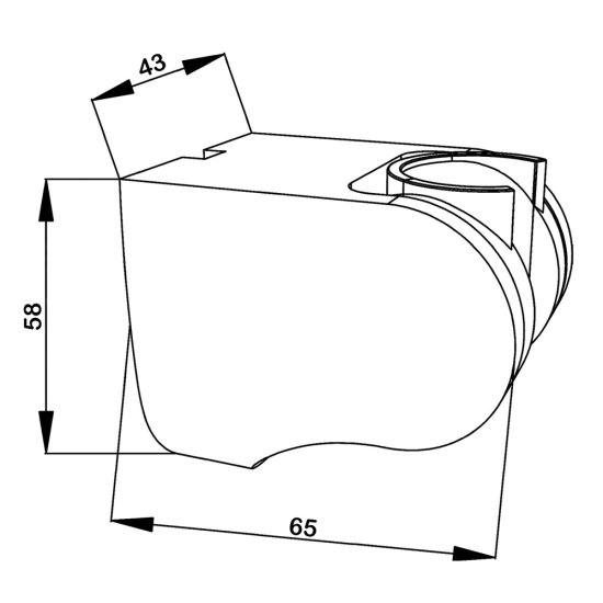 Держатель для лейки Swedbe Hermes с регулировкой наклона пластик черный матовый (5100B)