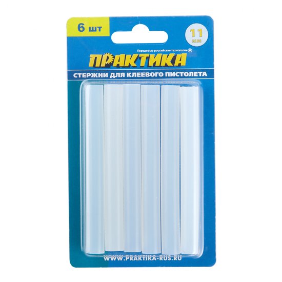 Стержни клеевые Практика 11х100 мм прозрачные 76 г (6 шт.)